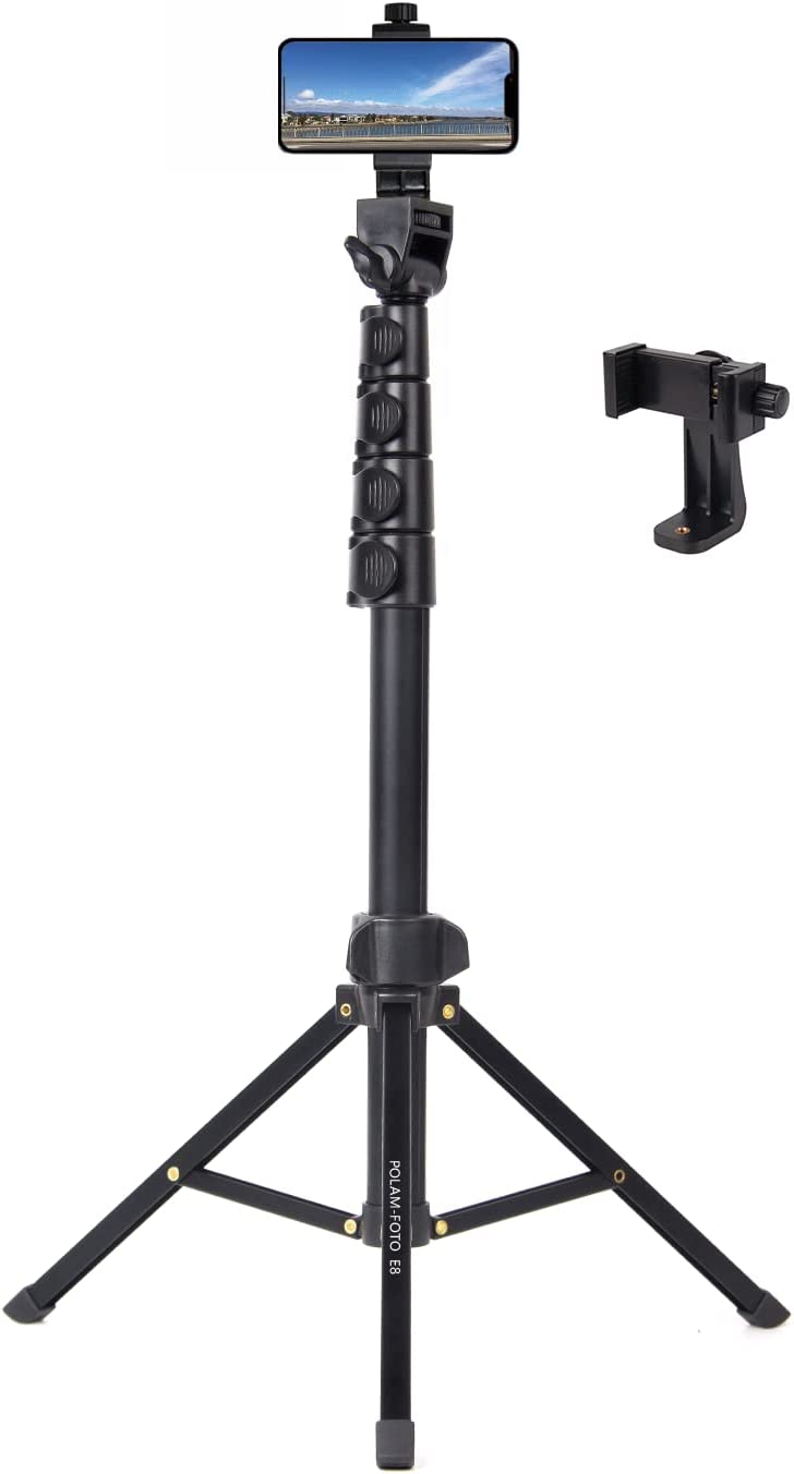 Trípode de aluminio para smartphone POLAM-FOTO 168 cm